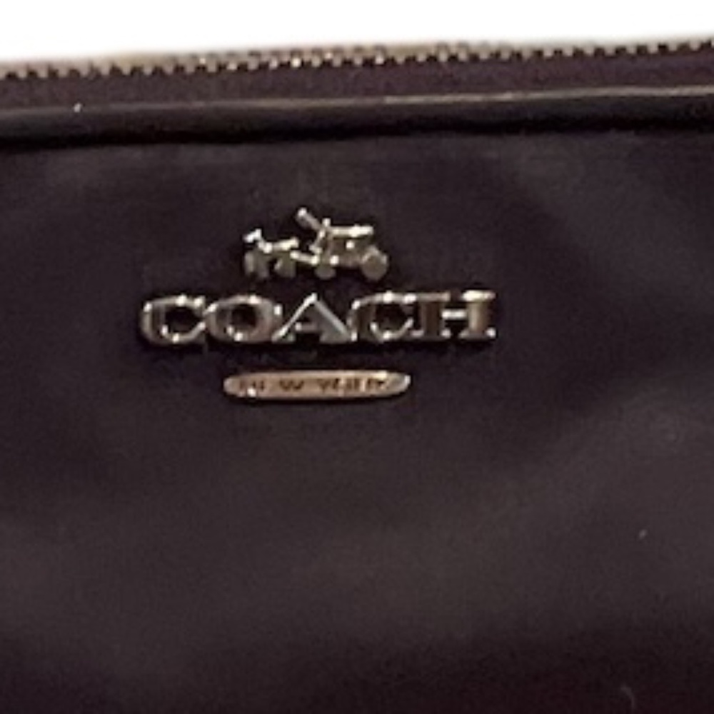 Coach Purple Grosgrain Leather Clutch Gold-Tone‎ Hardware Wrist Strap - Picture 5 of 8